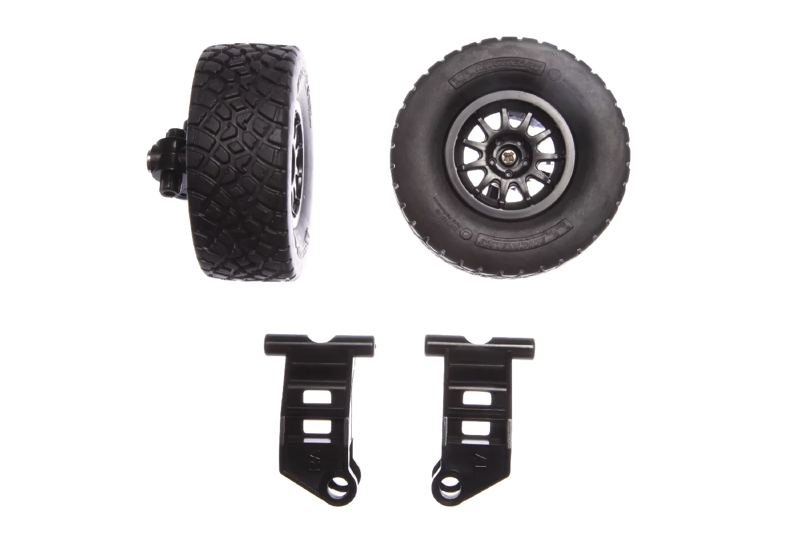2 front wheels with steering stub axle front