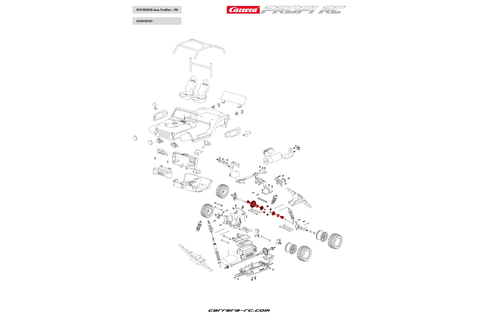 2x exterior Differential gear wheel/2x Motor shaft driver/2x Ball bearings/2x screws - Profi RC