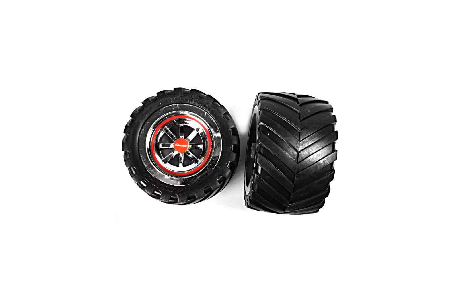2 rear tyres with wheel rims for Inferno (140003)