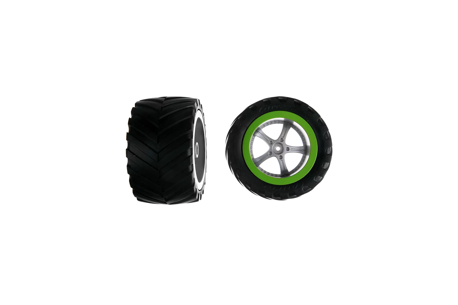 2 rear tyres with wheel rims for Green Splash (142019, 370142024)
