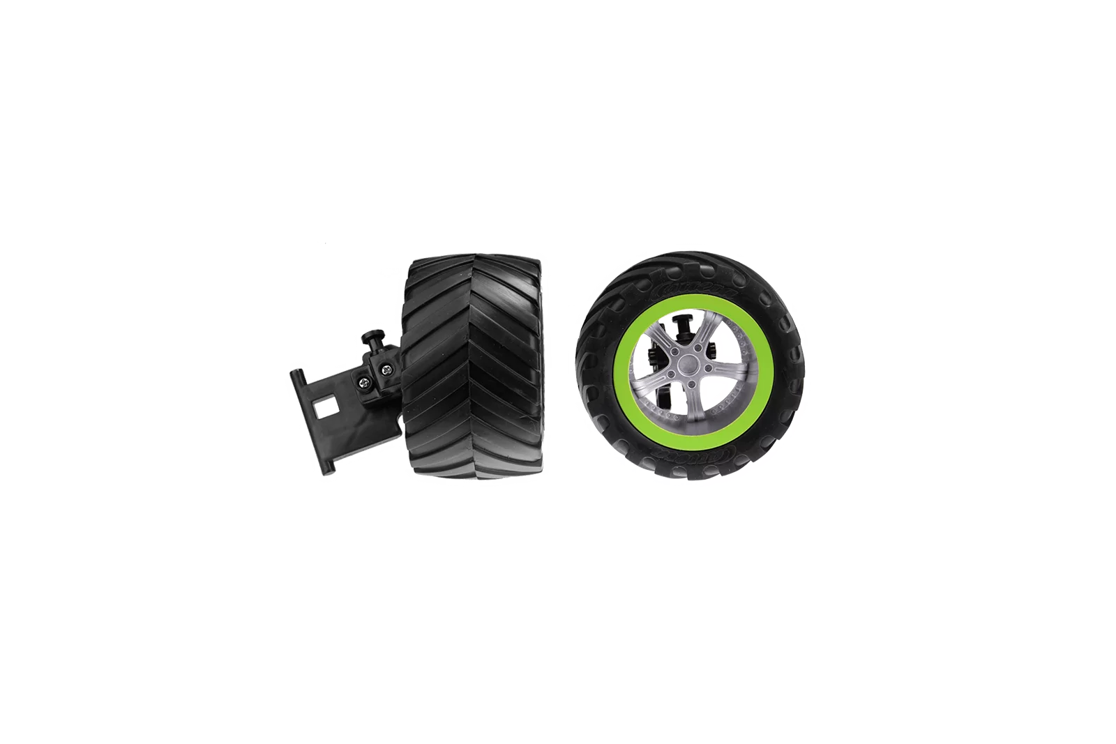 2 Front wheels with Steering axle for Green Splash (370142024, 370142019)